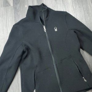 Mens Black Spyder Waffle Knit Zip Jacket Size XL